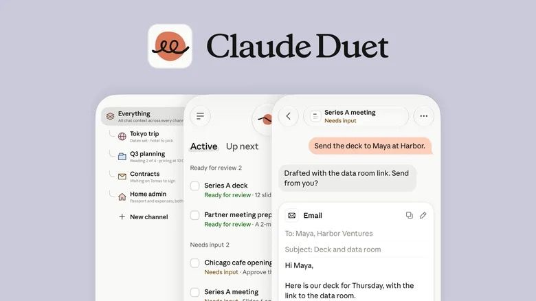 Claude Duet בטלפון: רשימת פריטים מוכנים לבדיקה וטיוטת מייל שמחכה לאישור